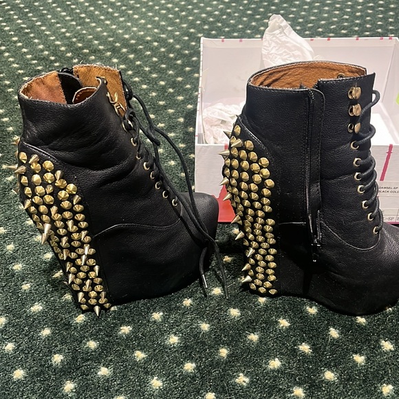 Jeffrey Campbell black gold damsel-sp size 5 - Picture 3 of 5